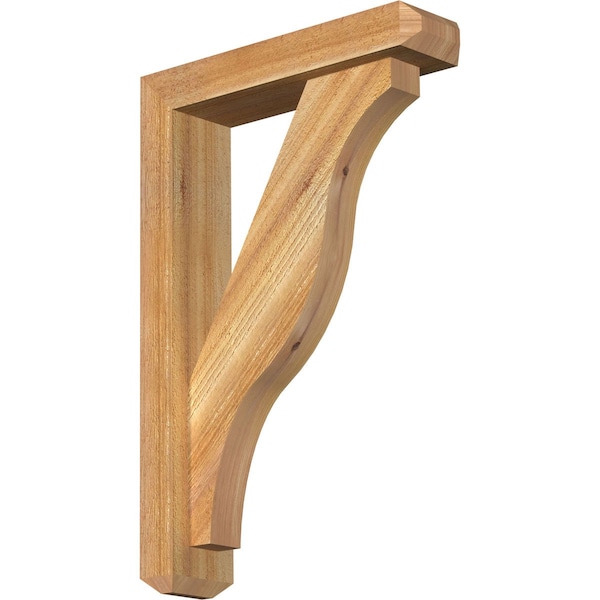 Ekena Millwork Funston Craftsman Rough Sawn Bracket w/ Offset Brace, Western Red Cedar, 4"W x 16"D x 24"H BKT0402X16X24FST04RWR - main